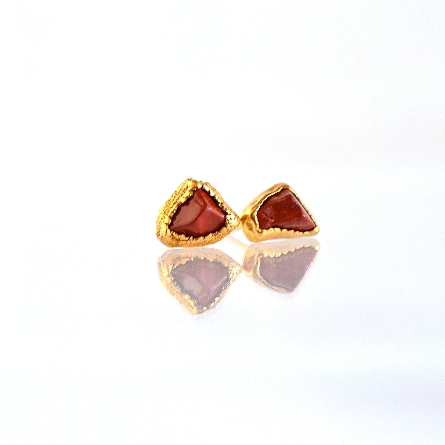 Kolczyki Sztyfty Jaspis Czerwony