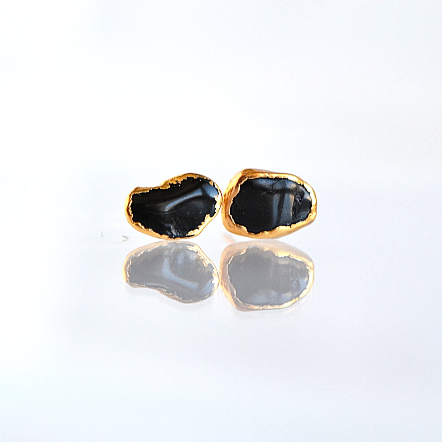 Kolczyki Sztyfty Czarny Turmalin