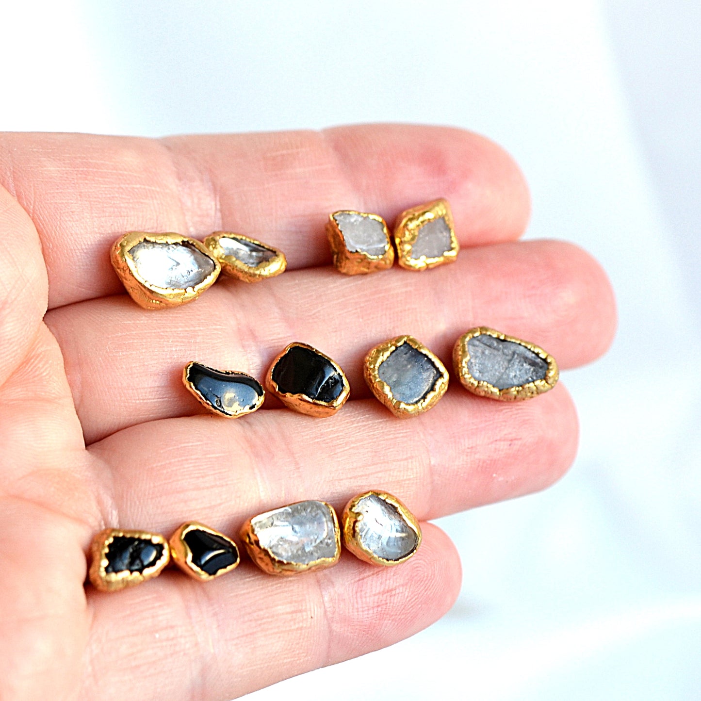 Kolczyki Sztyfty Onyks