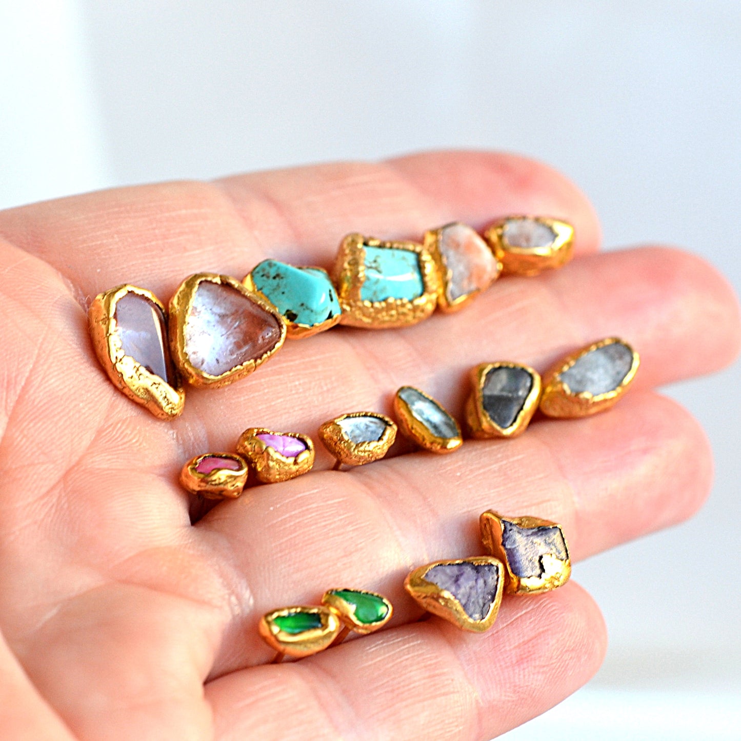 Kolczyki Sztyfty Kwarc Błękitny