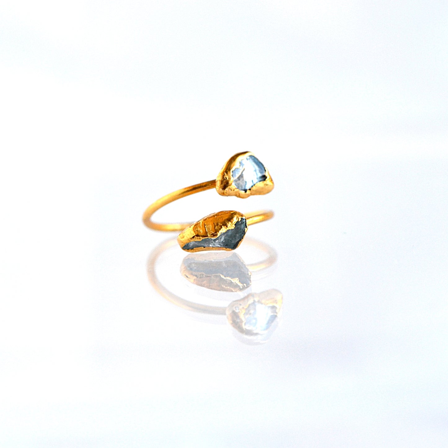 Adjustable Blue Quartz Ring