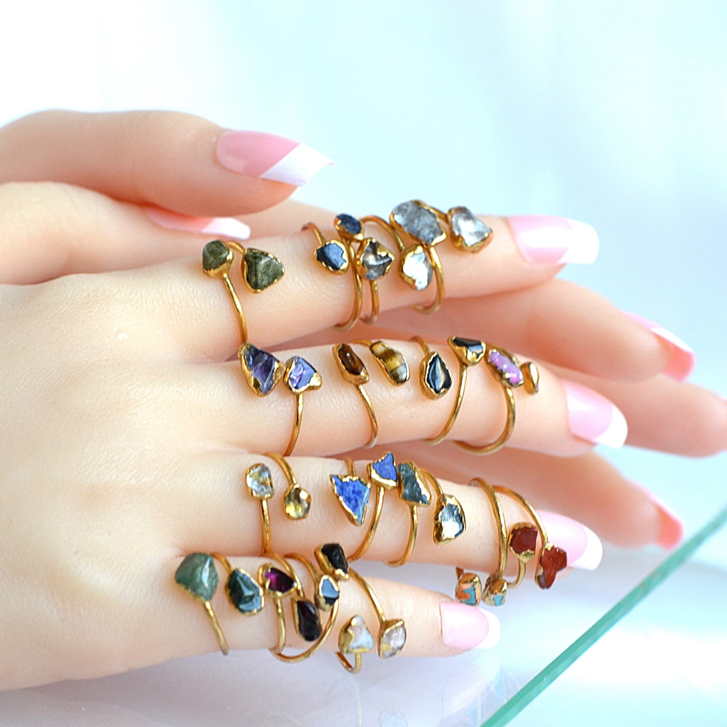 Adjustable Blue Quartz Ring