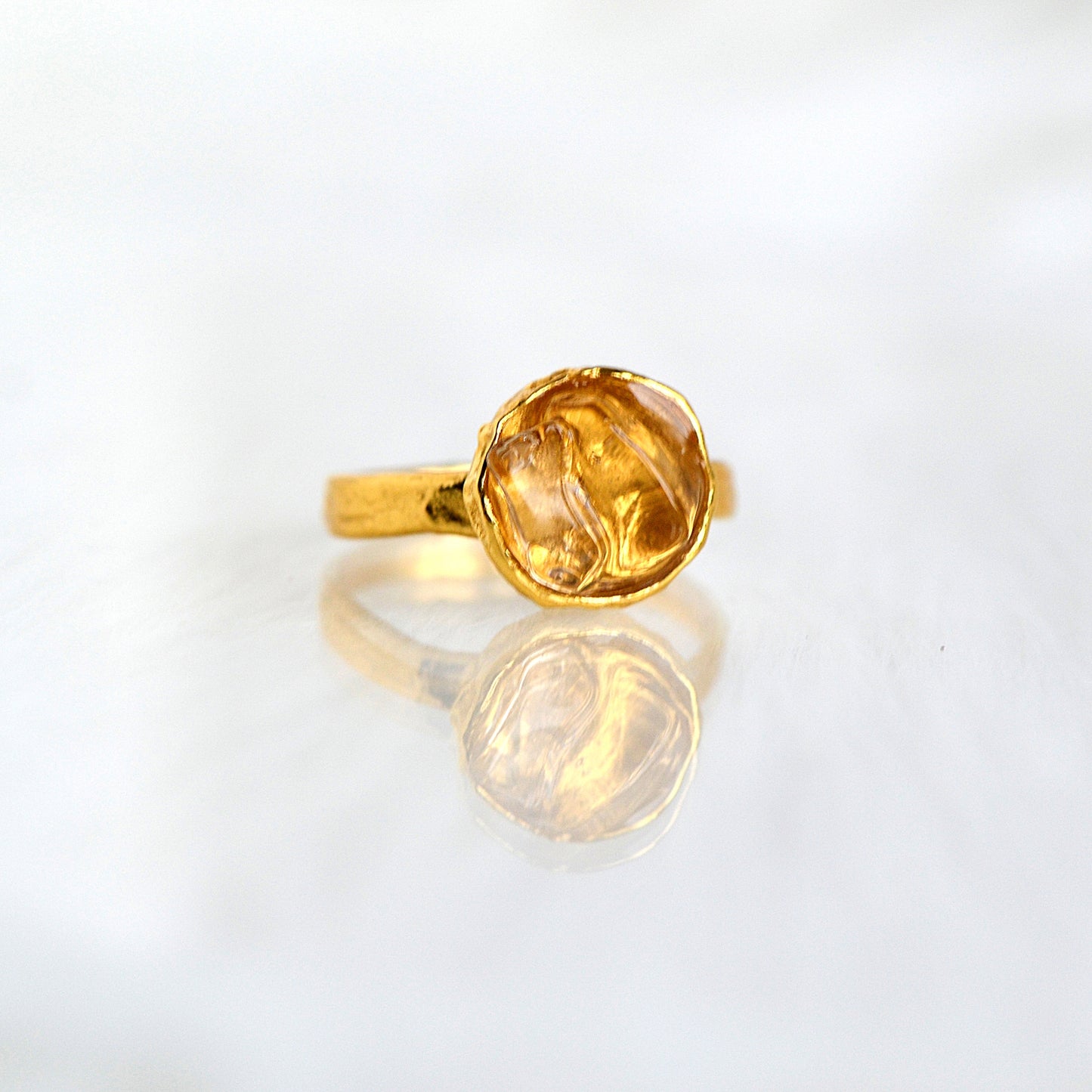 Crystal Ring in Gold Setting