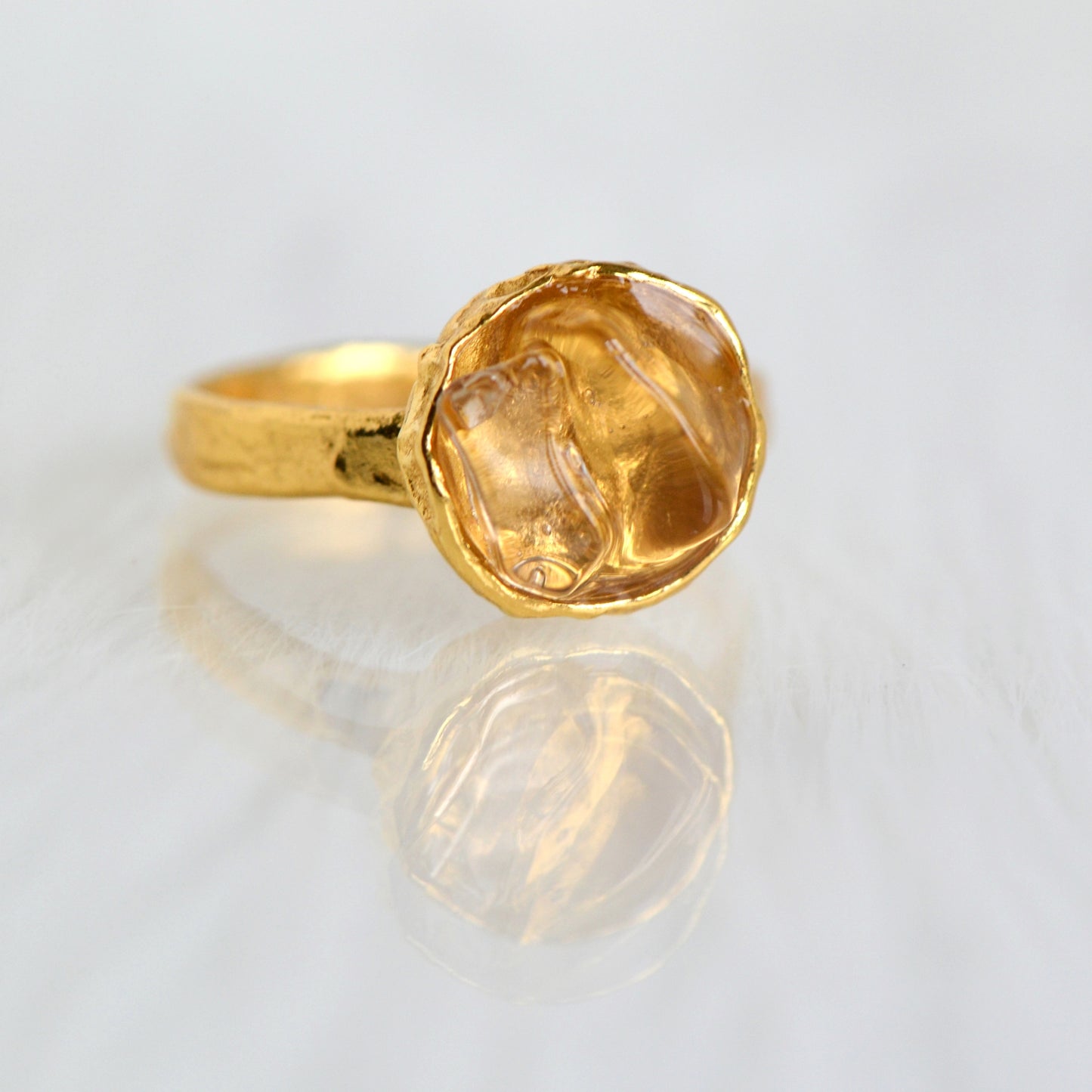 Crystal Ring in Gold Setting