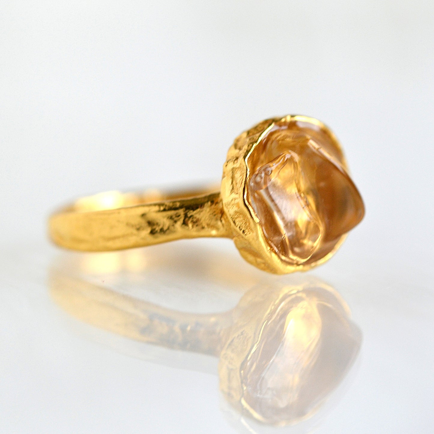 Crystal Ring in Gold Setting