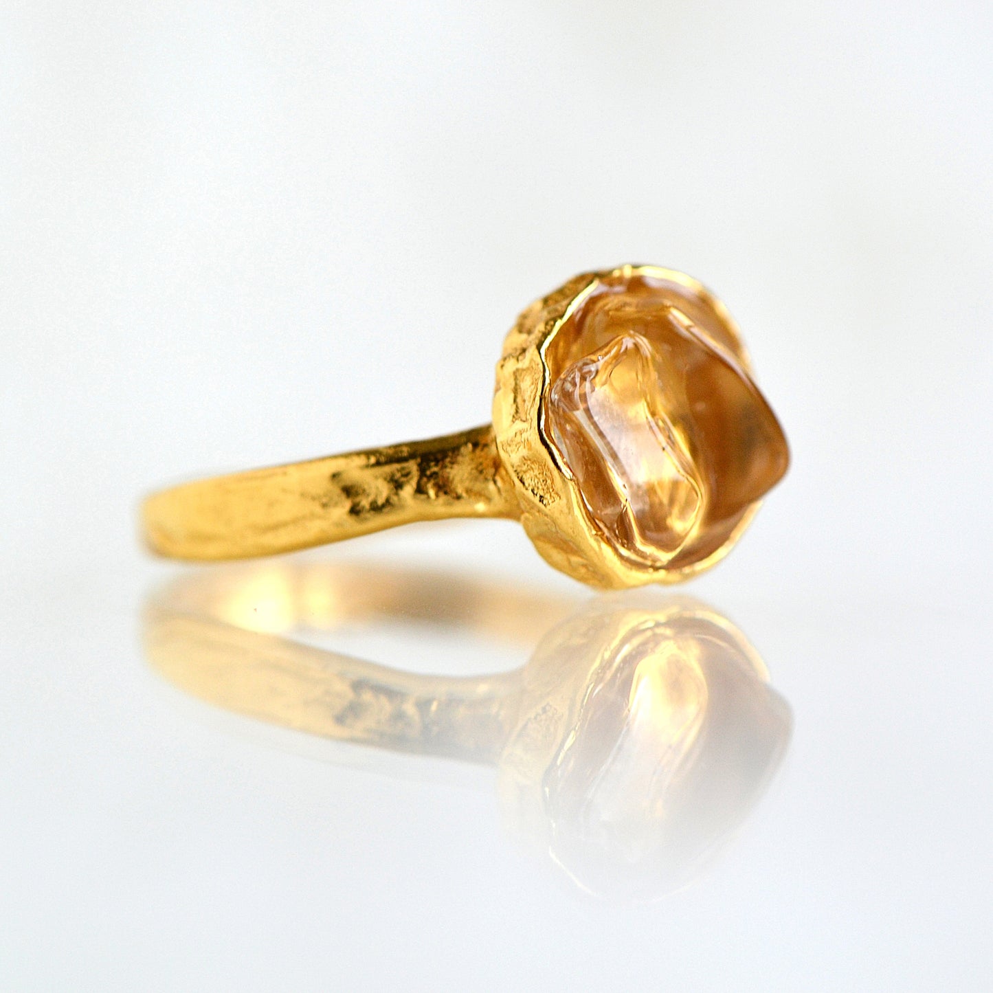 Crystal Ring in Gold Setting