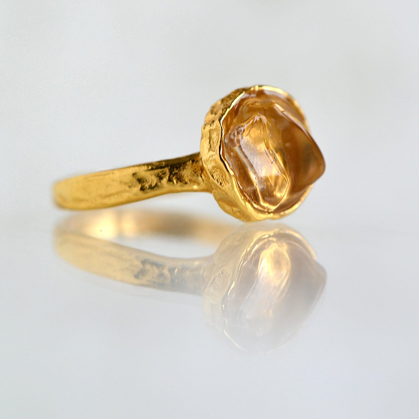 Crystal Ring in Gold Setting