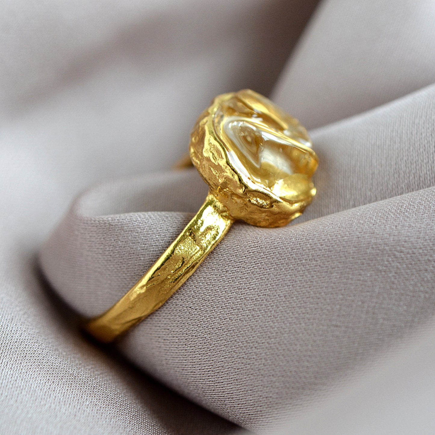 Crystal Ring in Gold Setting