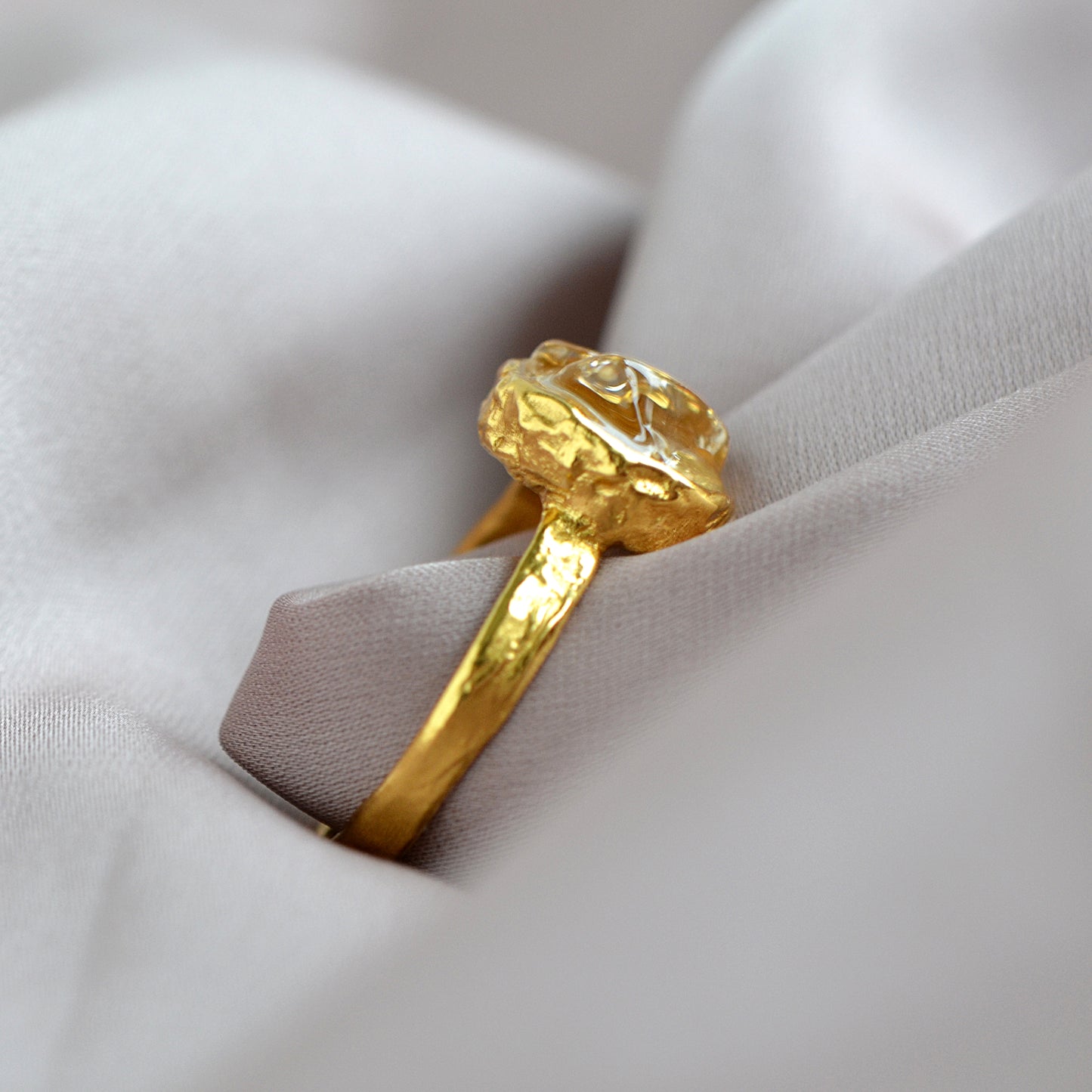 Crystal Ring in Gold Setting