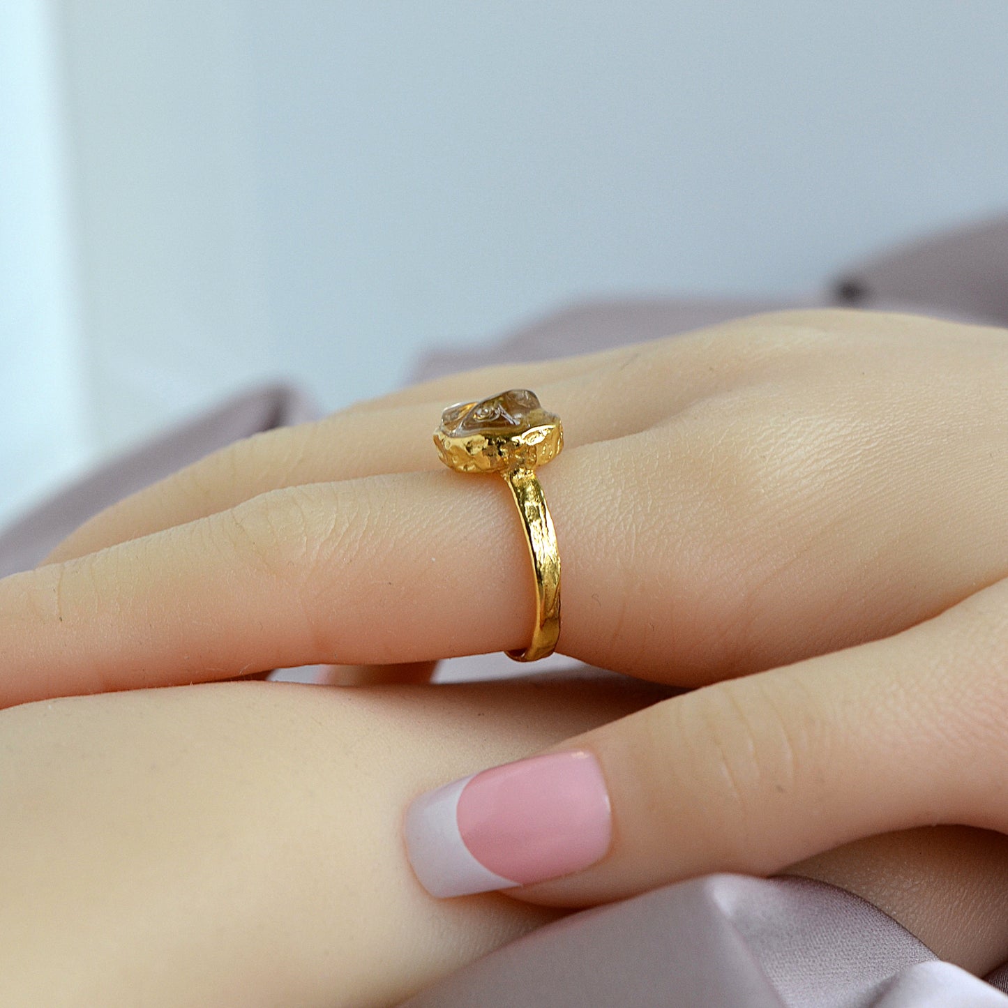 Crystal Ring in Gold Setting