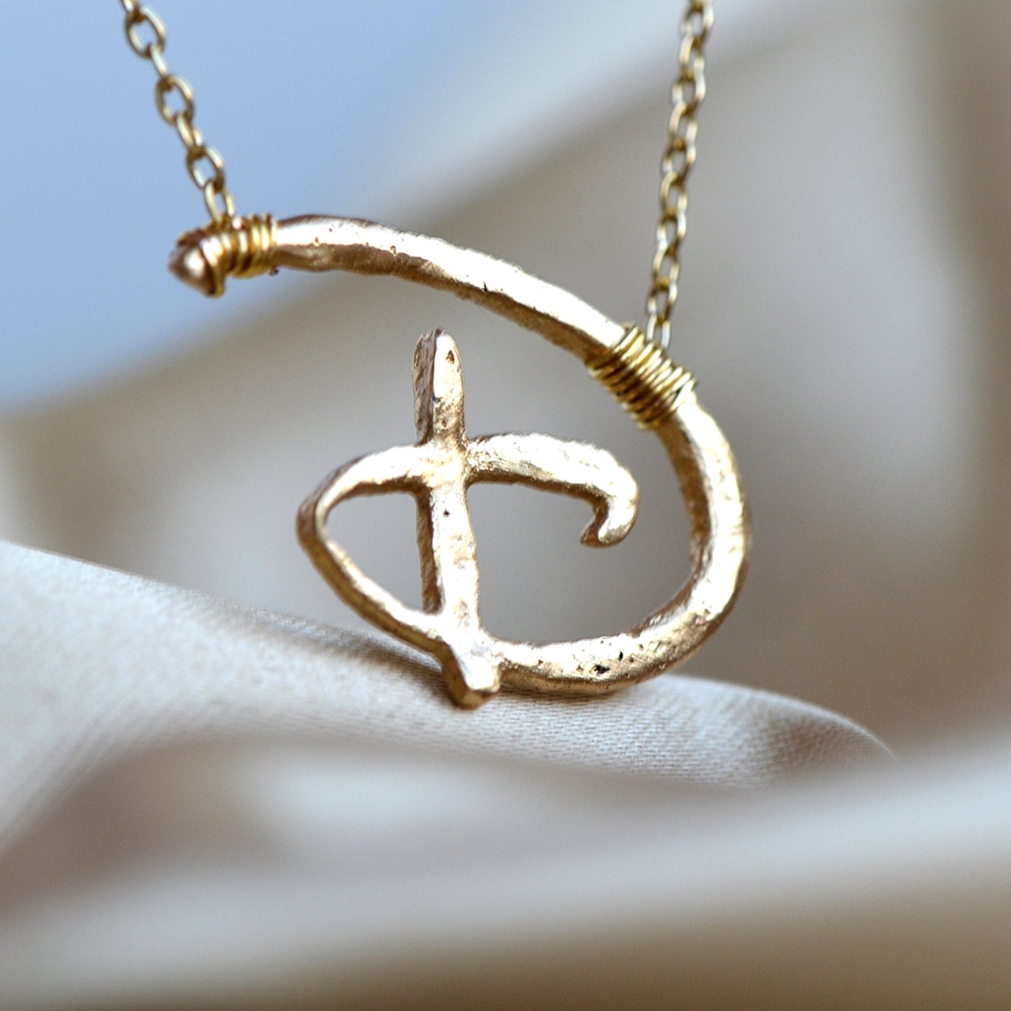 Organic Shaped Letter Necklace