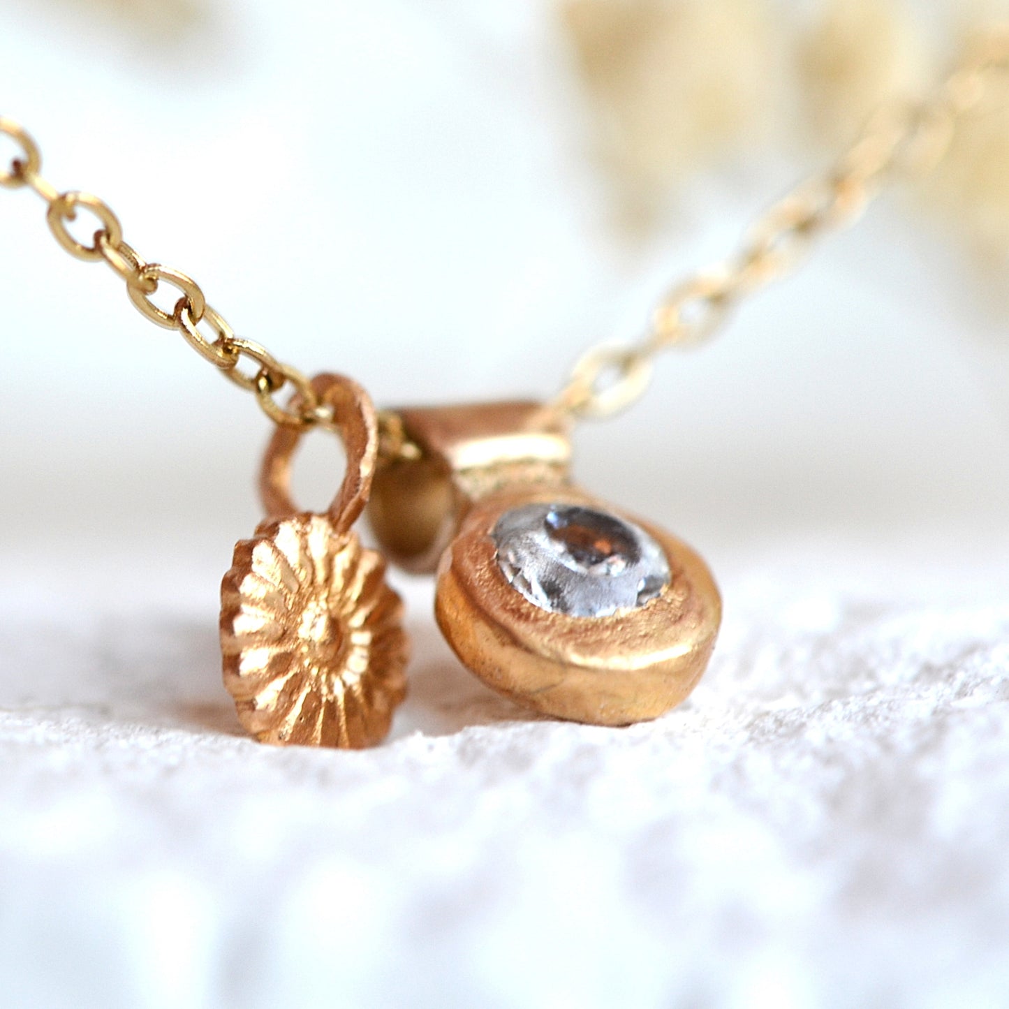 Daisy and Zircon Necklace