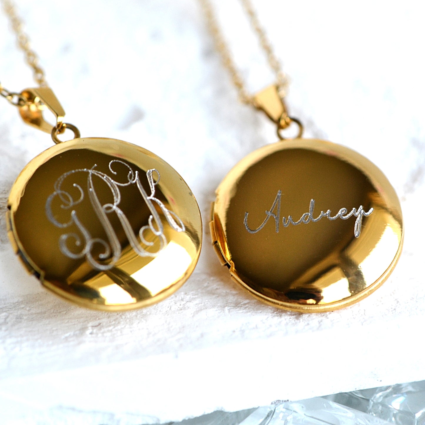 Engraved Medallion Necklace with Stones