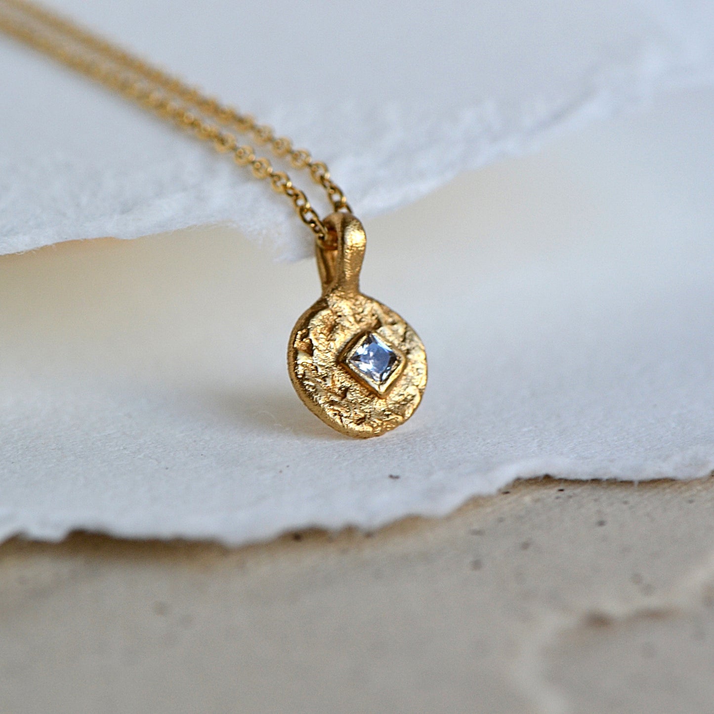 Necklace with square zircon