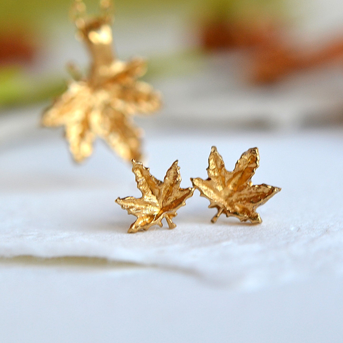 Maple Leaf Stud Earrings