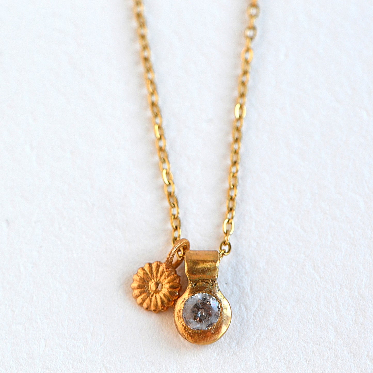 Daisy and Zircon Necklace