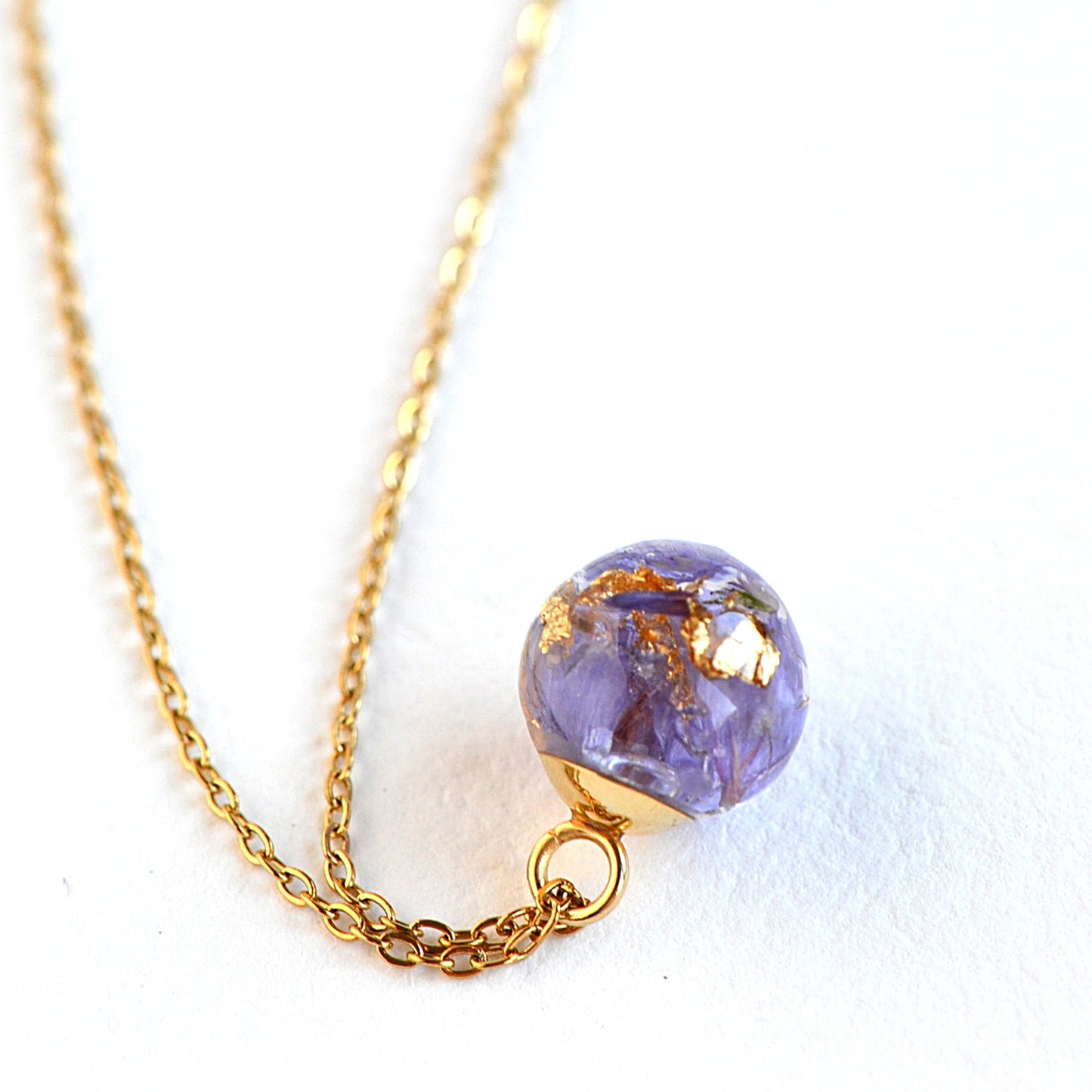 Necklace with Purple Flower and Letter