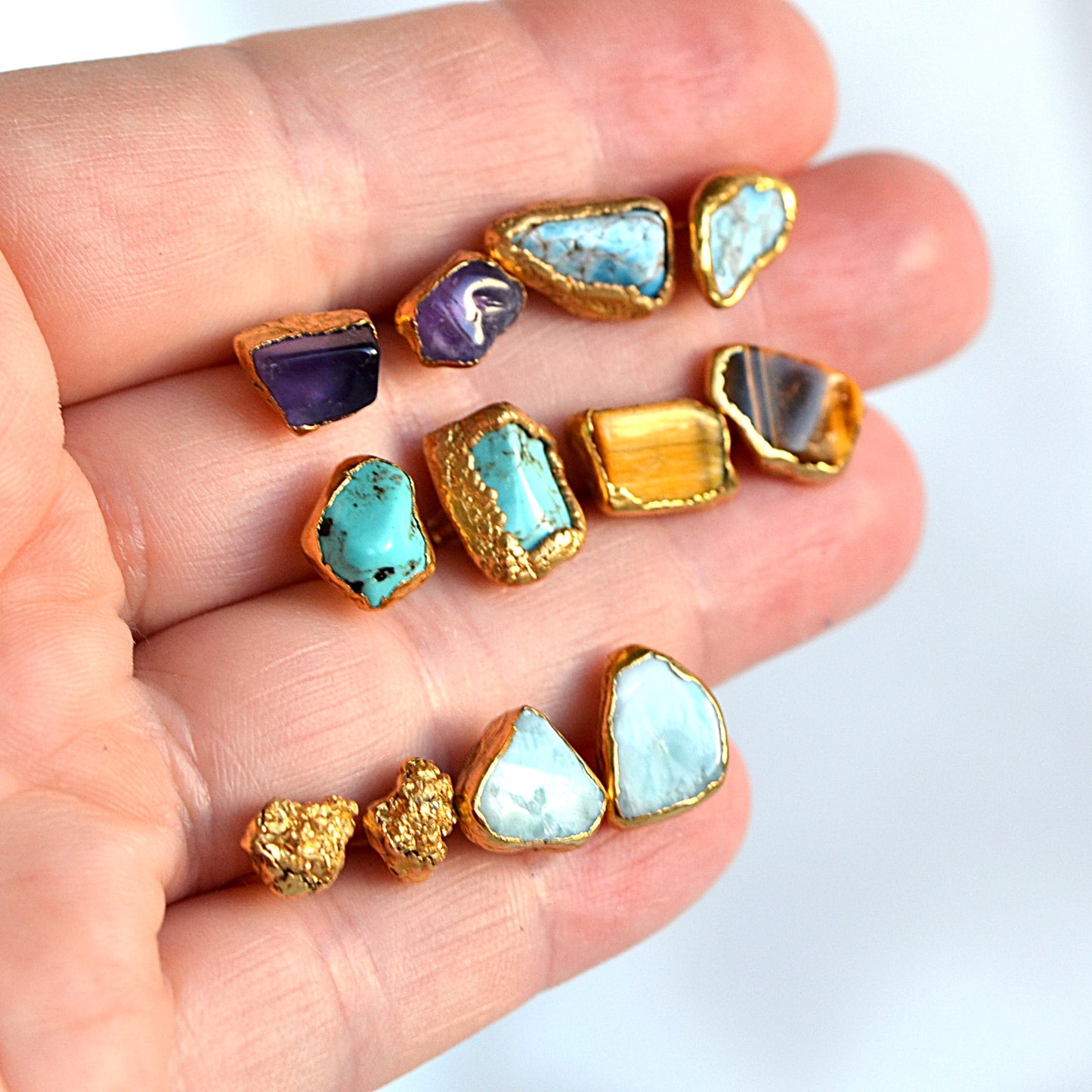 Kolczyki Sztyfty Larimar