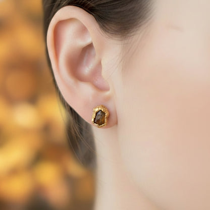 Kolczyki Sztyfty Bursztyn