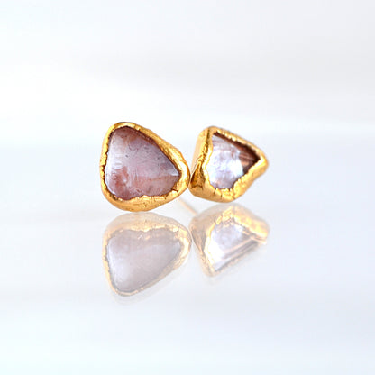 Kolczyki Sztyfty Kwarc Wiśniowy