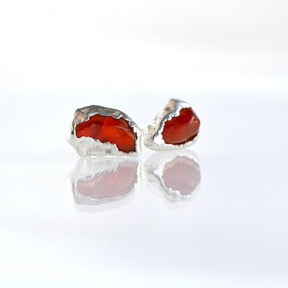 Kolczyki Sztyfty Karneol