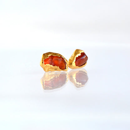 Kolczyki Sztyfty Karneol