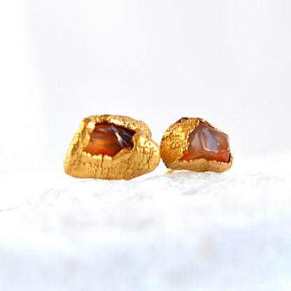Kolczyki Sztyfty Bursztyn