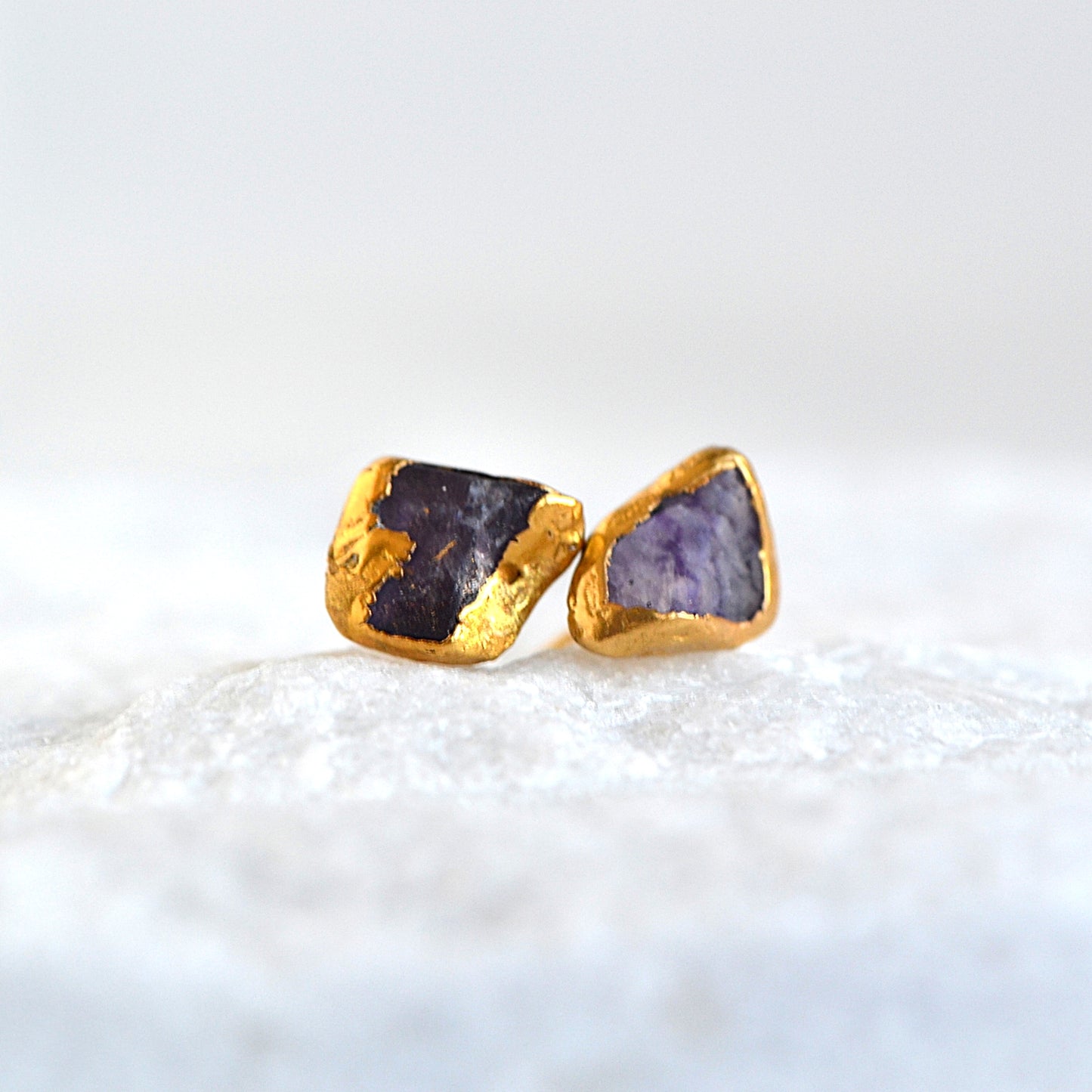 Kolczyki Sztyfty Fluoryt Fioletowy