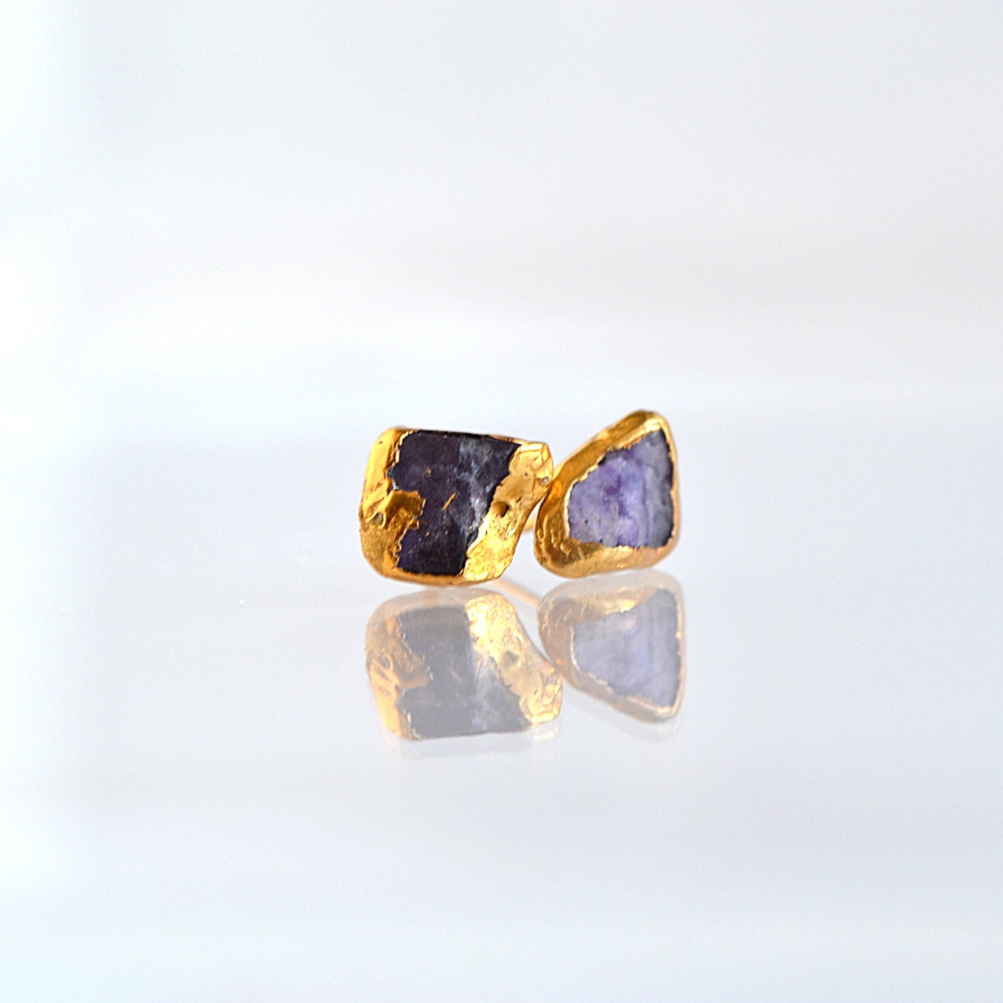 Kolczyki Sztyfty Fluoryt Fioletowy