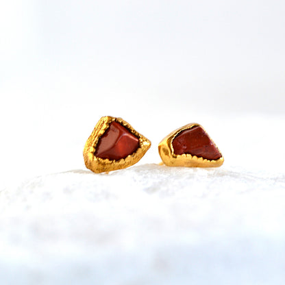 Kolczyki Sztyfty Jaspis Czerwony