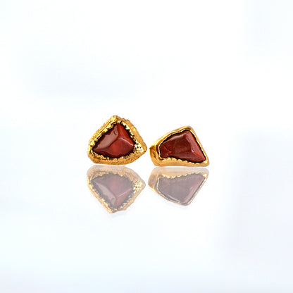 Kolczyki Sztyfty Jaspis Czerwony