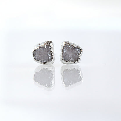 Kolczyki Sztyfty Kwarc Mleczny