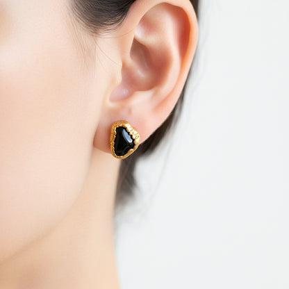 Kolczyki Sztyfty Onyks