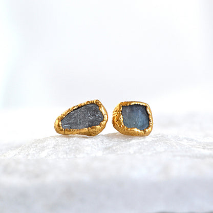 Kolczyki Sztyfty Fluoryt Błękitny