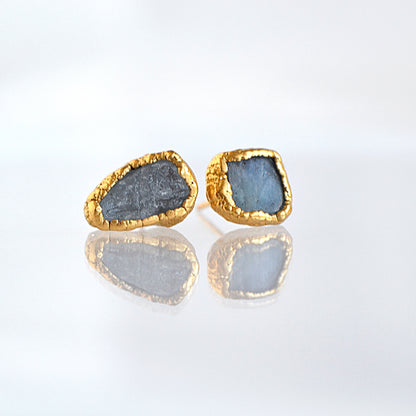 Kolczyki Sztyfty Fluoryt Błękitny