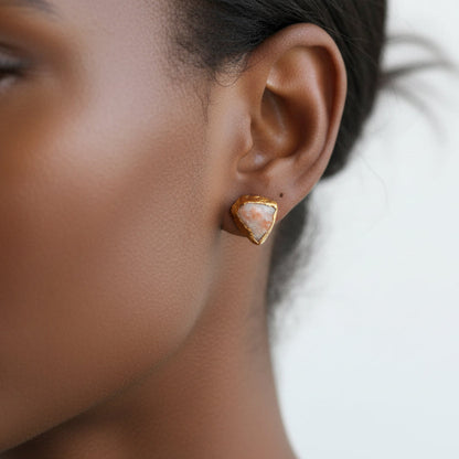 Kolczyki Sztyfty Kamień Słoneczny