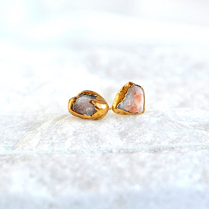 Kolczyki Sztyfty Kamień Słoneczny