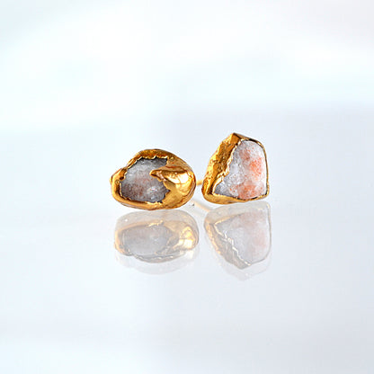 Kolczyki Sztyfty Kamień Słoneczny