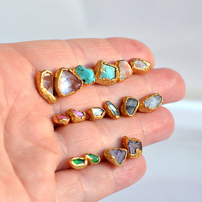 Kolczyki Sztyfty Kamień Słoneczny