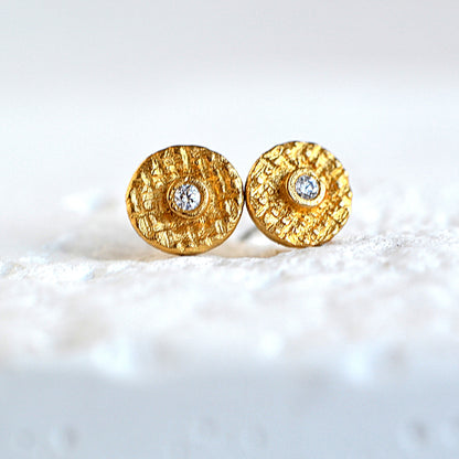 Kolczyki Sztyfty Kółka z Cyrkonią