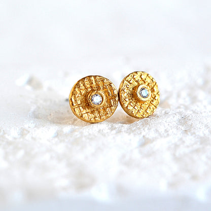 Kolczyki Sztyfty Kółka z Cyrkonią