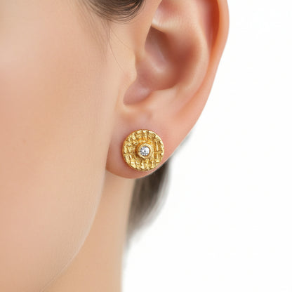 Kolczyki Sztyfty Kółka z Cyrkonią