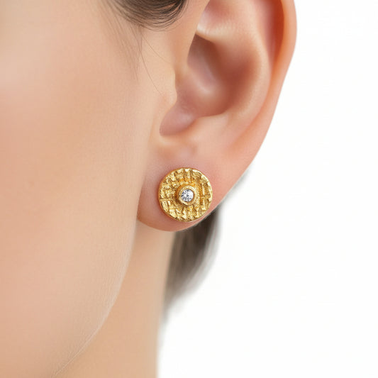 Kolczyki Sztyfty Kółka z Cyrkonią