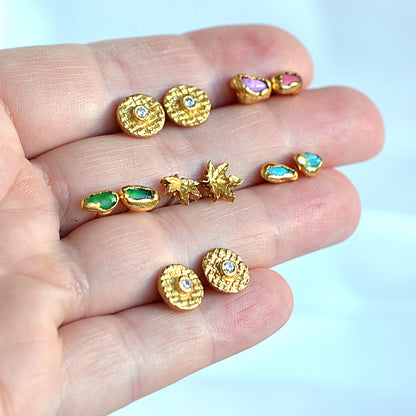 Kolczyki Sztyfty Kółka z Cyrkonią