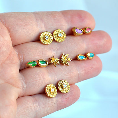 Kolczyki Sztyfty Kółka z Cyrkonią