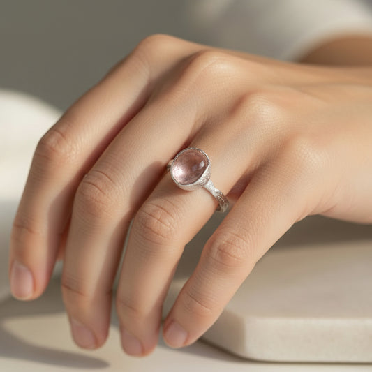 Pierścionek z Kryształem Górskim