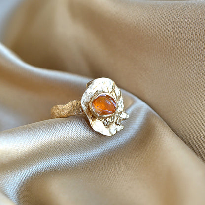 Pierścionek z Pomarańczowym Karneolem