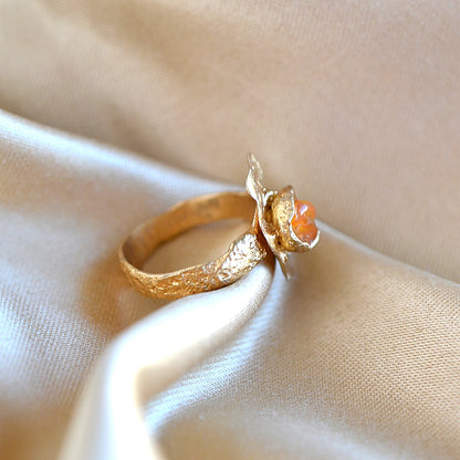 Pierścionek z Pomarańczowym Karneolem