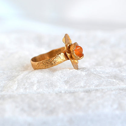 Pierścionek z Pomarańczowym Karneolem