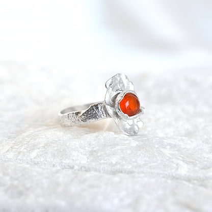 Pierścionek z Pomarańczowym Karneolem